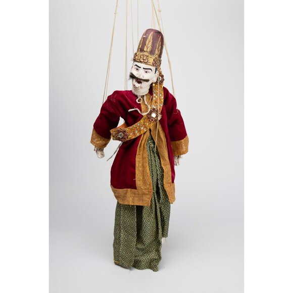 Vintage Traditional Marionette Puppet With Intricate Costume & Mustache - Picture 14 of 14